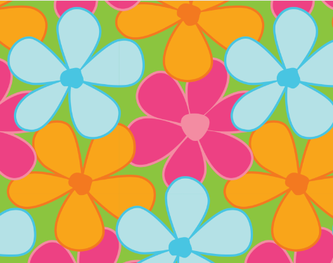 Fluro Flowers Print