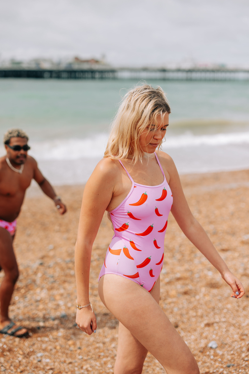 Thin Strap Racer in Pink Chilli Willies