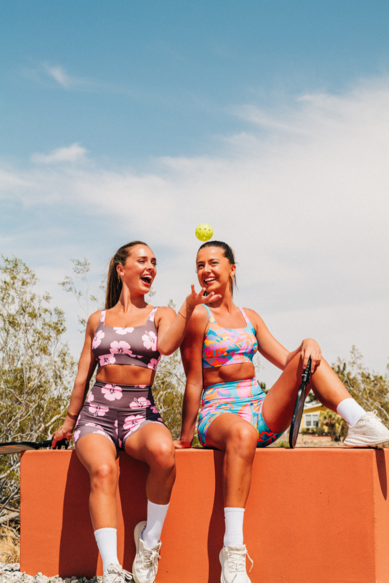 Booty Shorts 2.0 in Brown and Pink Hibiscus