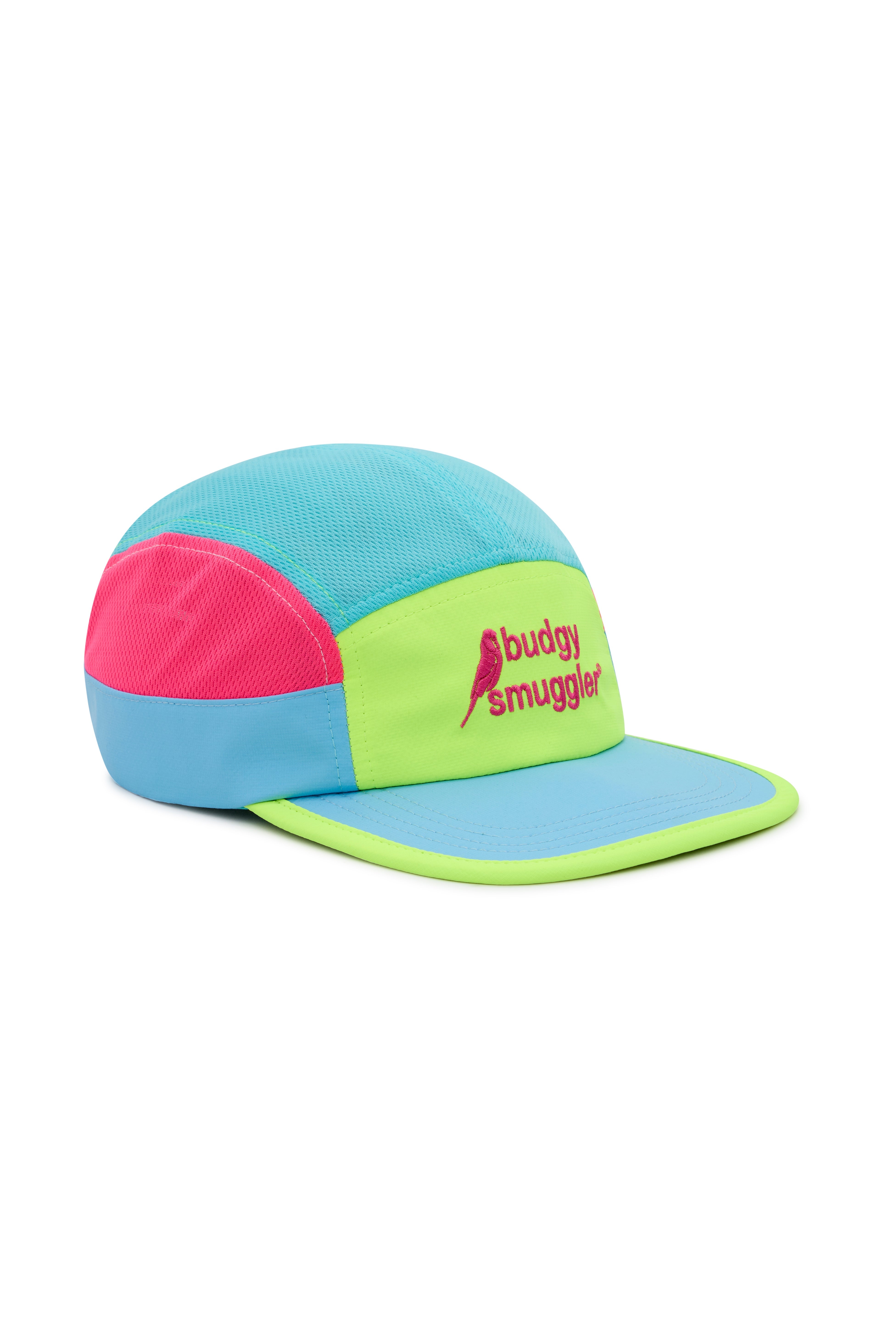 Running Cap in Yellow Blue Pink