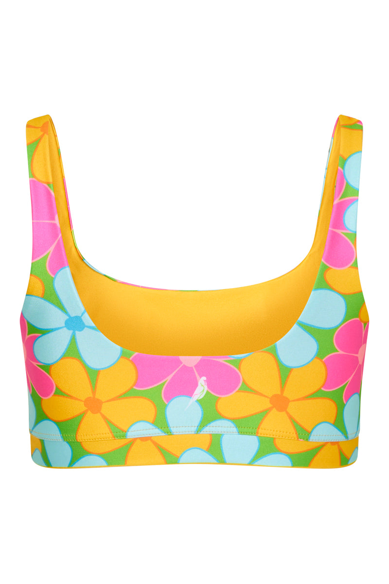Palm Beach Top in Fluro Flowers