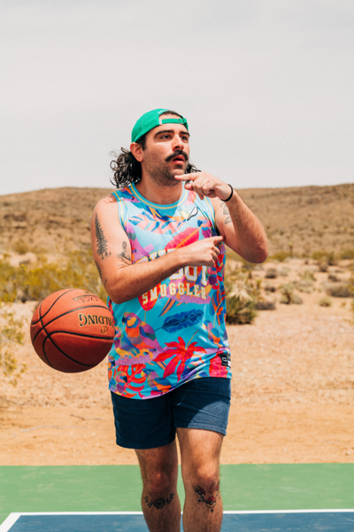 Basketball Vest in Techno Parrots
