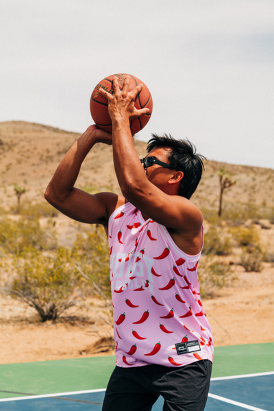 Basketball Vest in Pink Chilli