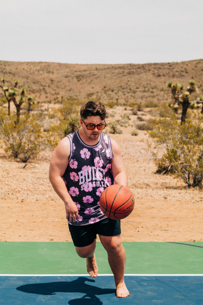 Basketball Vest in Brown Hibiscus
