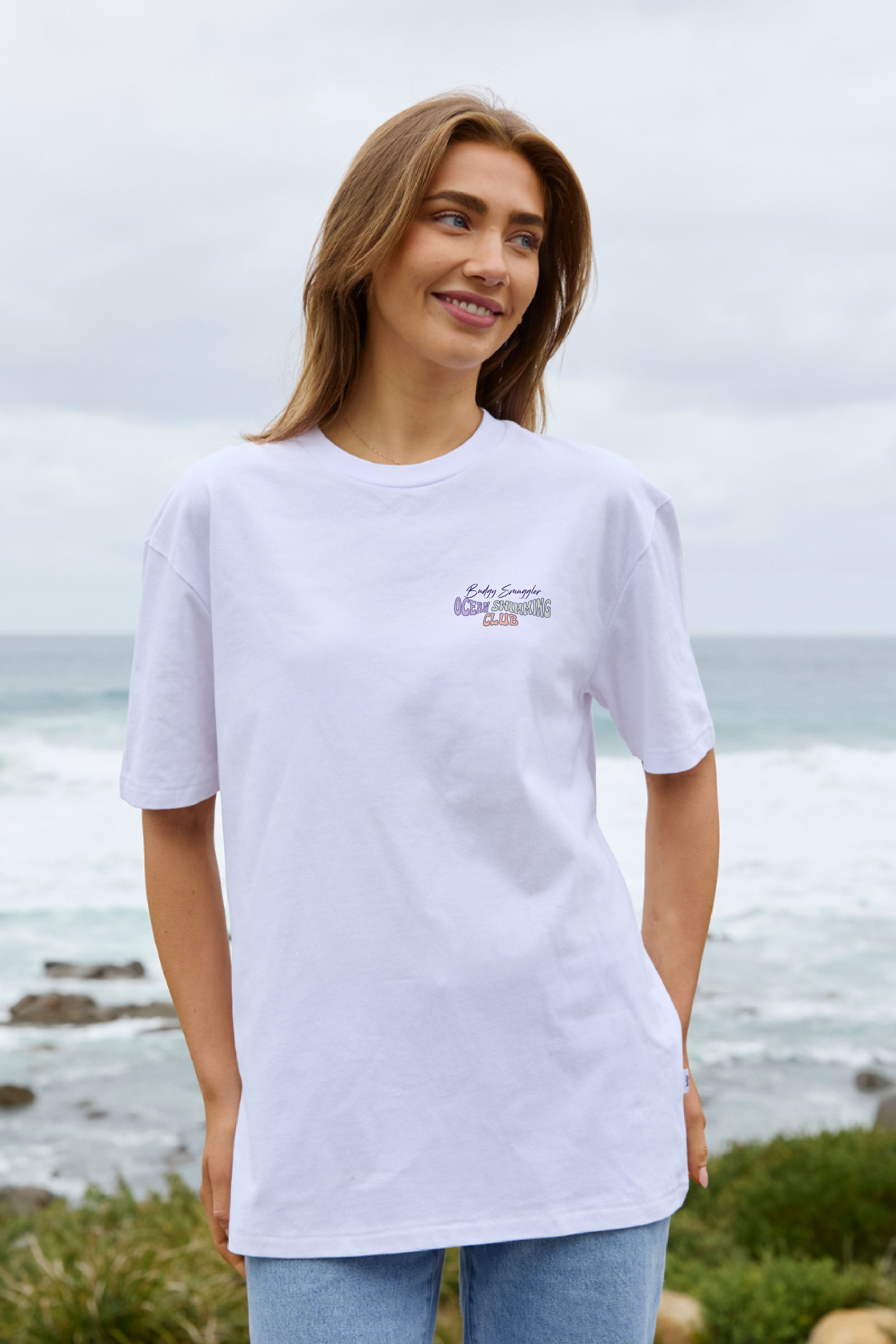 White Tee with Ocean Swim Club