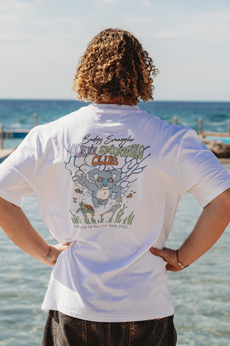 White Tee with Ocean Swim Club