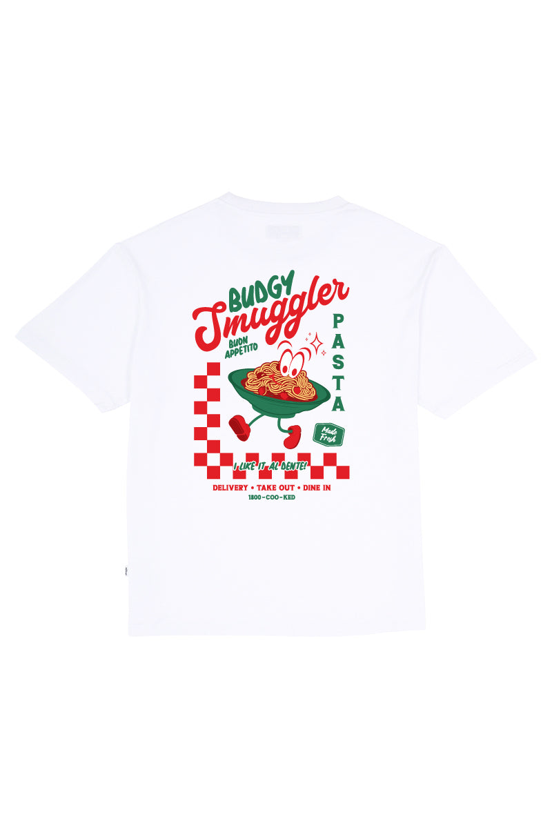 White Tee with Pasta Shop