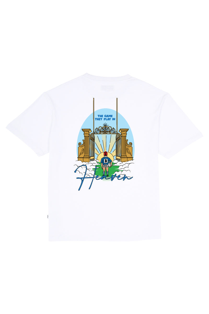 White Tee with Game Played in Heaven