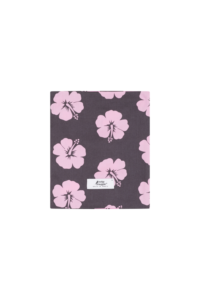 Women's Pyjama Set in Brown and Pink Hibiscus