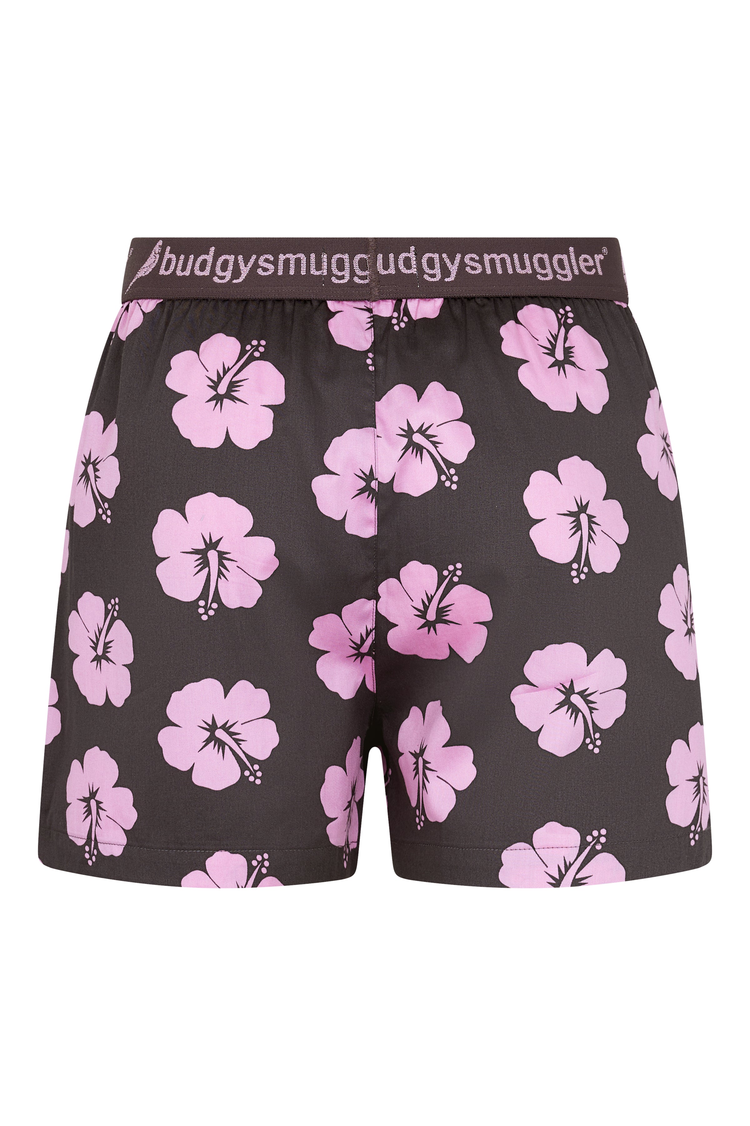Men's Pyjama Set in Brown and Pink Hibiscus
