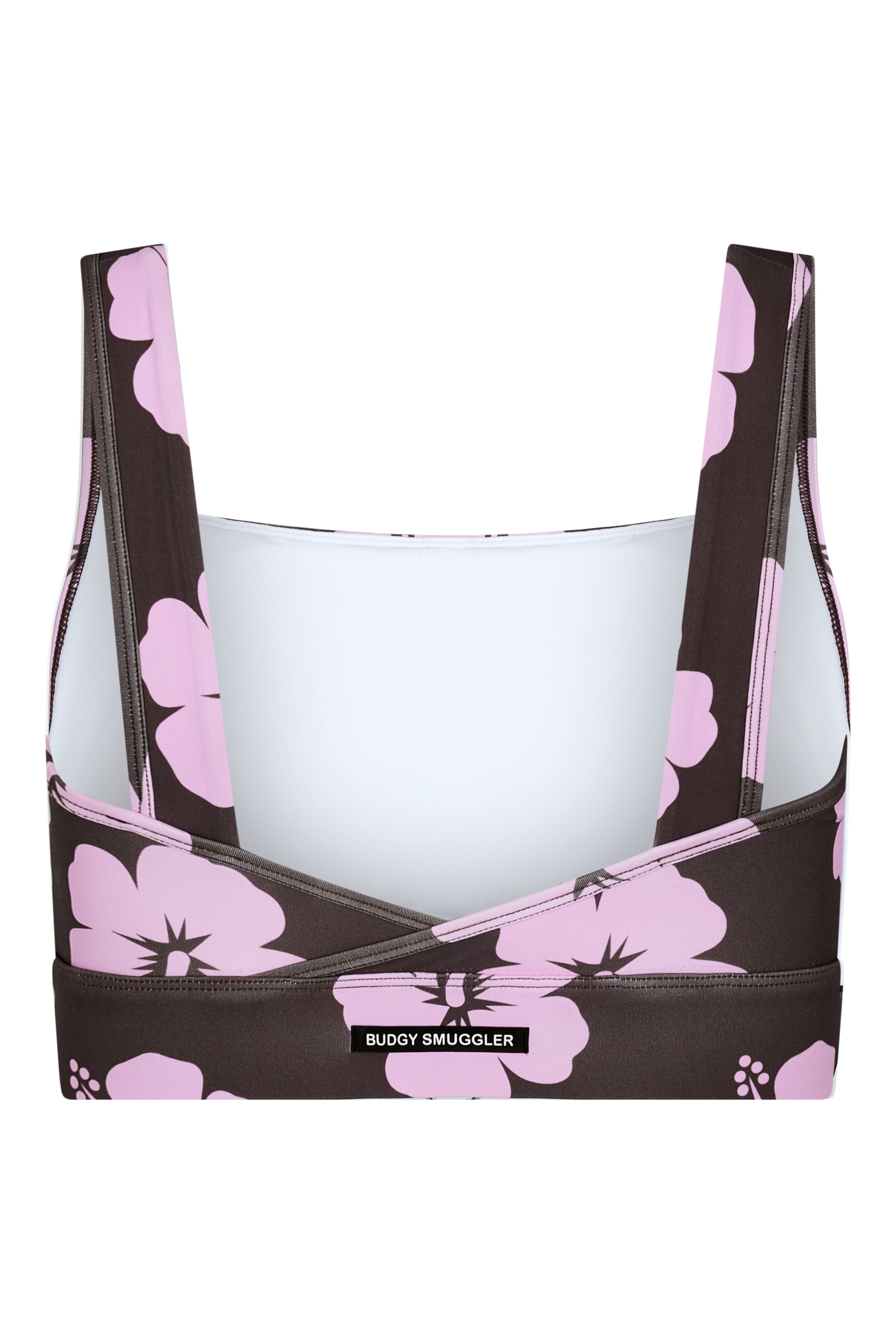 Sports Bra 2.0 in Brown and Pink Hibiscus