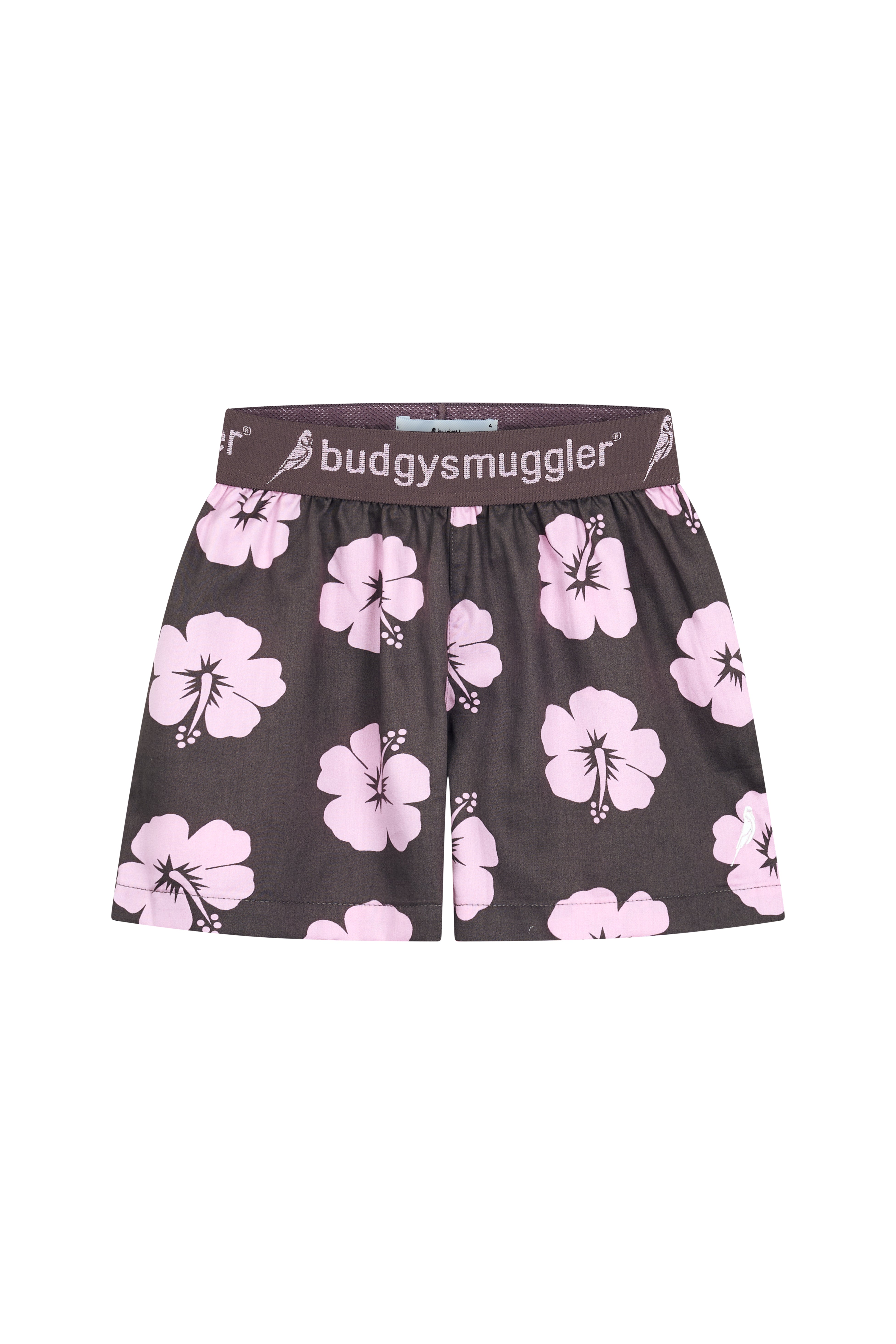 Kids Pyjama Set in Brown and Pink Hibiscus