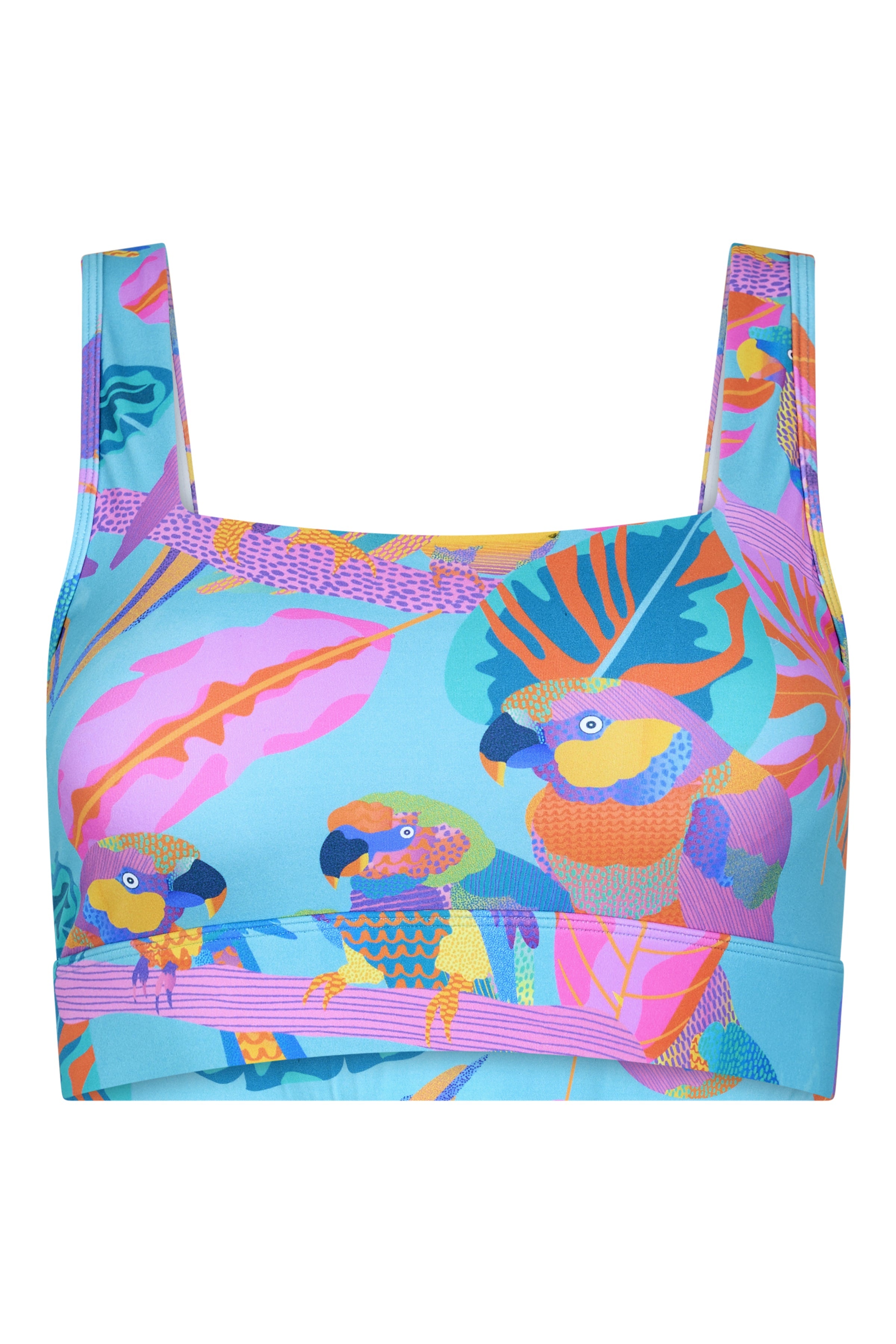 Sports Bra 2.0 in Techno Parrots