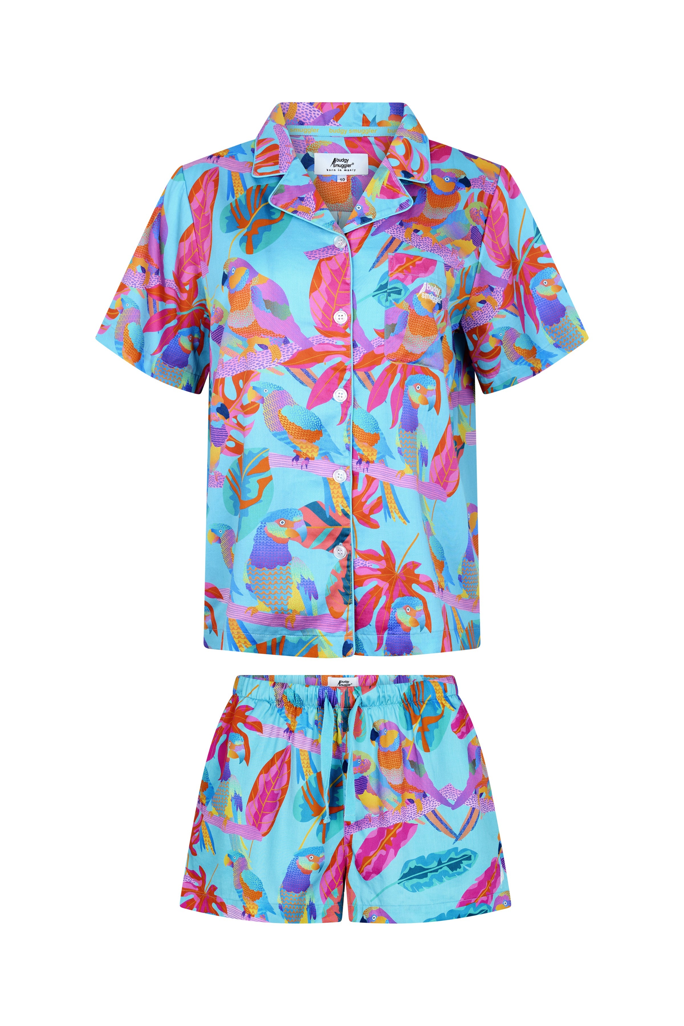 Women's Pyjama Set in Techno Parrots