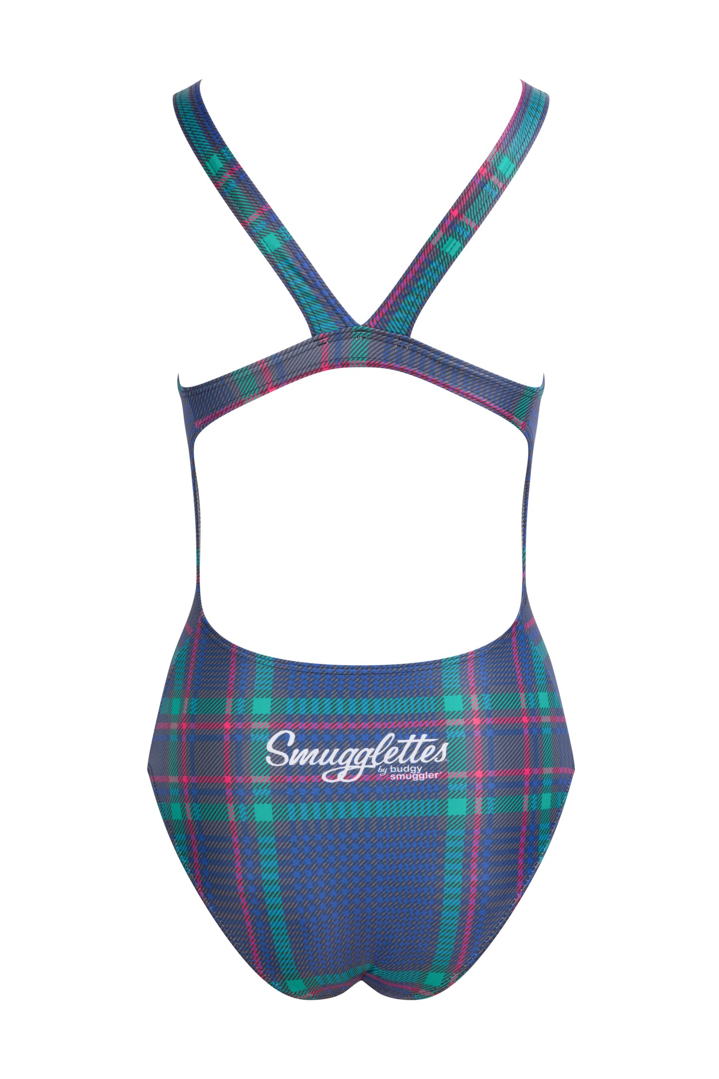 Thick Strap Racer in Blue Tartan