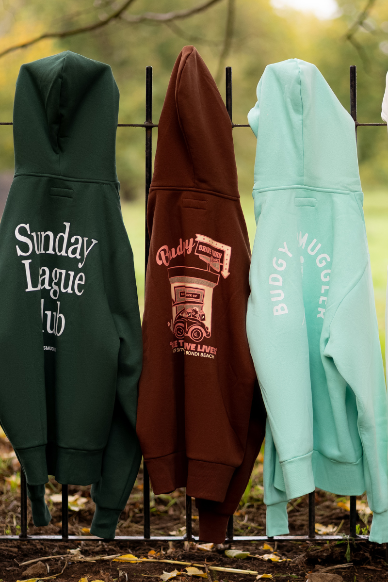 Hoodie in Teal Budgy Arch