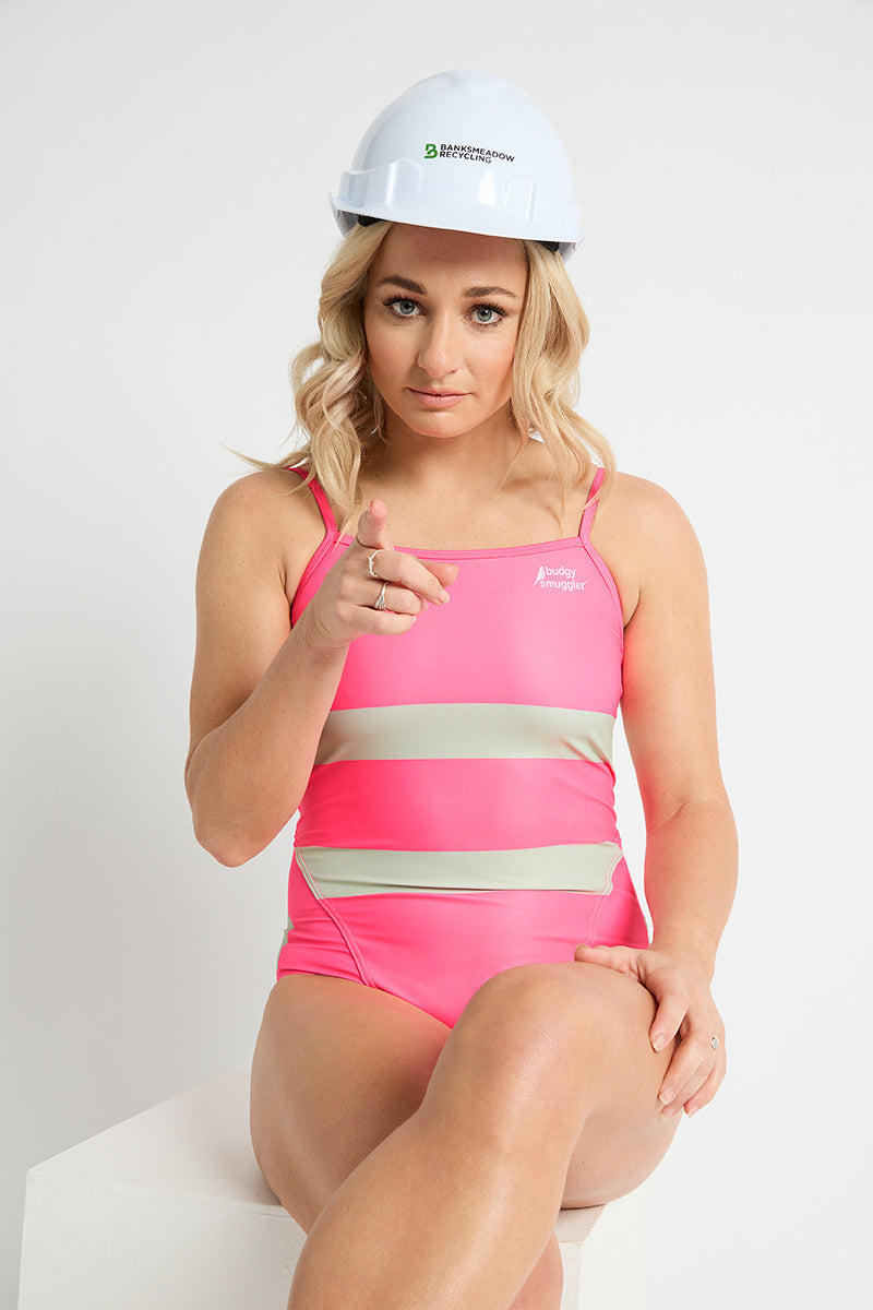 Thin Strap Racer in Pink High Vis