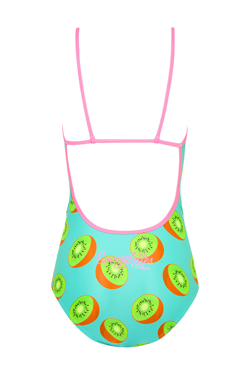 Thin Strap Racer in Teal Kiwi Fruit