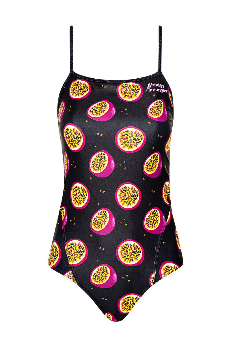 Thin Strap Racer in Black Passion Fruit