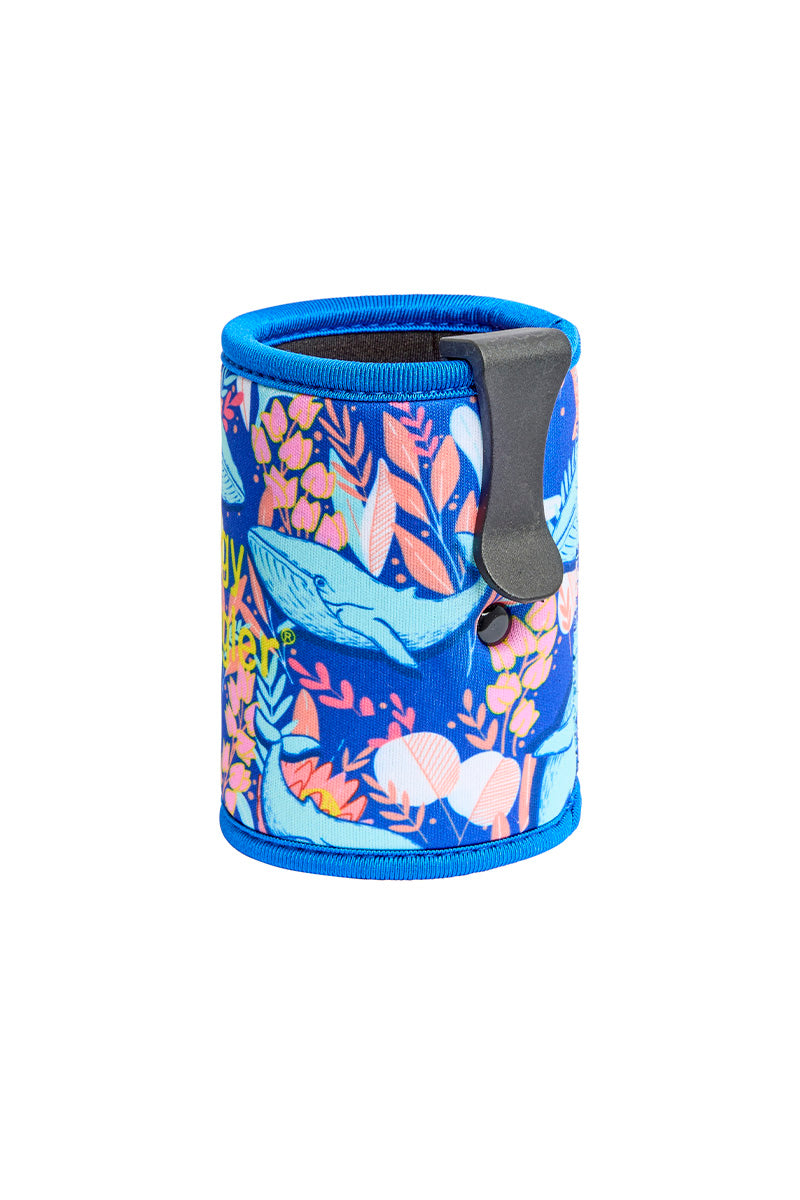 Stubby Holder with Clip in Blue Whale