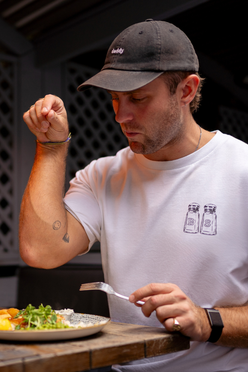 White Tee in Fish and Chip Fridays