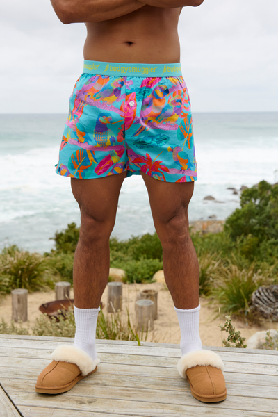 Men's Pyjama Bottoms in Techno Parrots