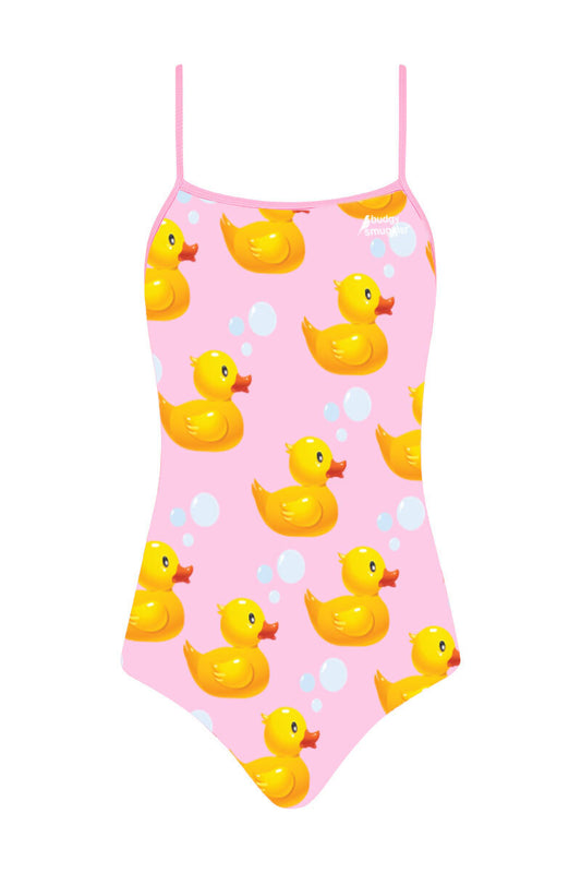 Thin Strap Racer in Pink Rubber Ducks