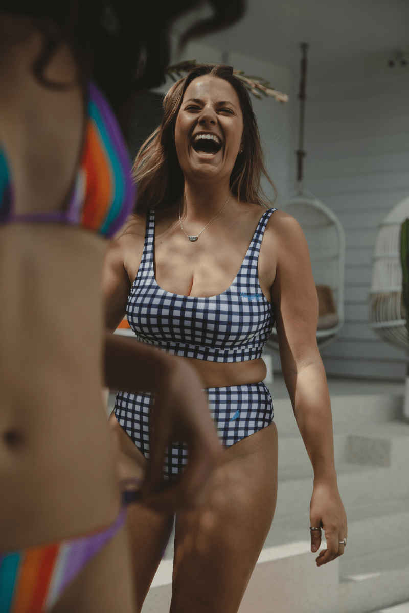 Palm Beach Top in Black Gingham
