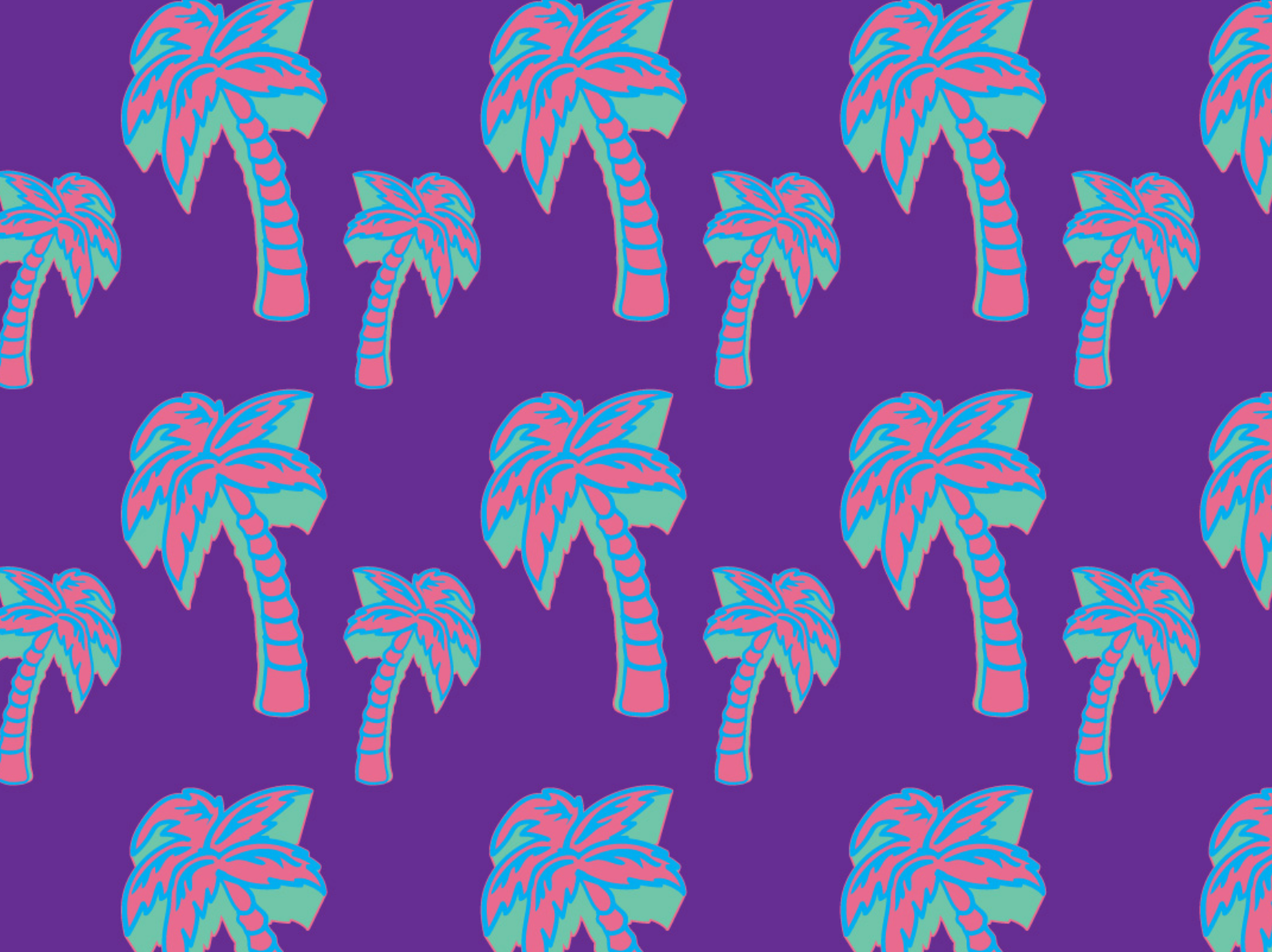 Purple Palm Maui Print