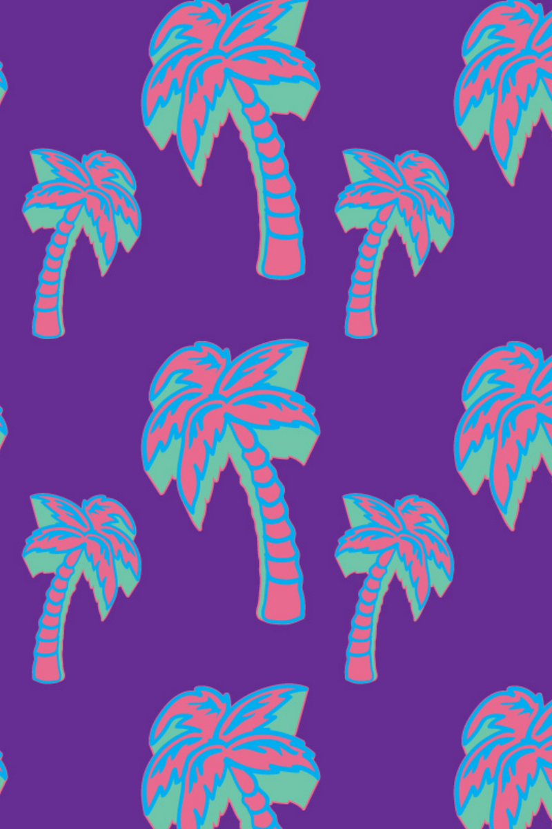 Purple Palm Maui Print