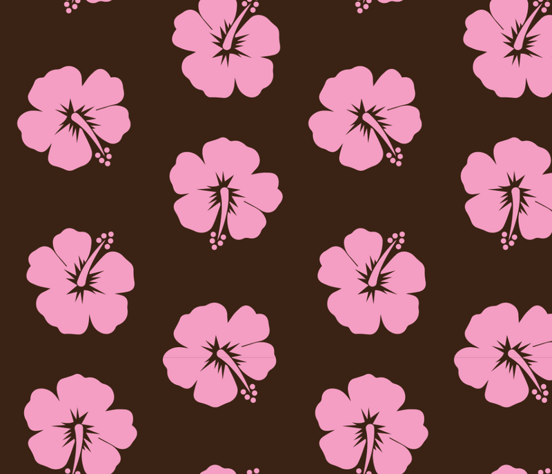 Brown and Pink Hibiscus Print