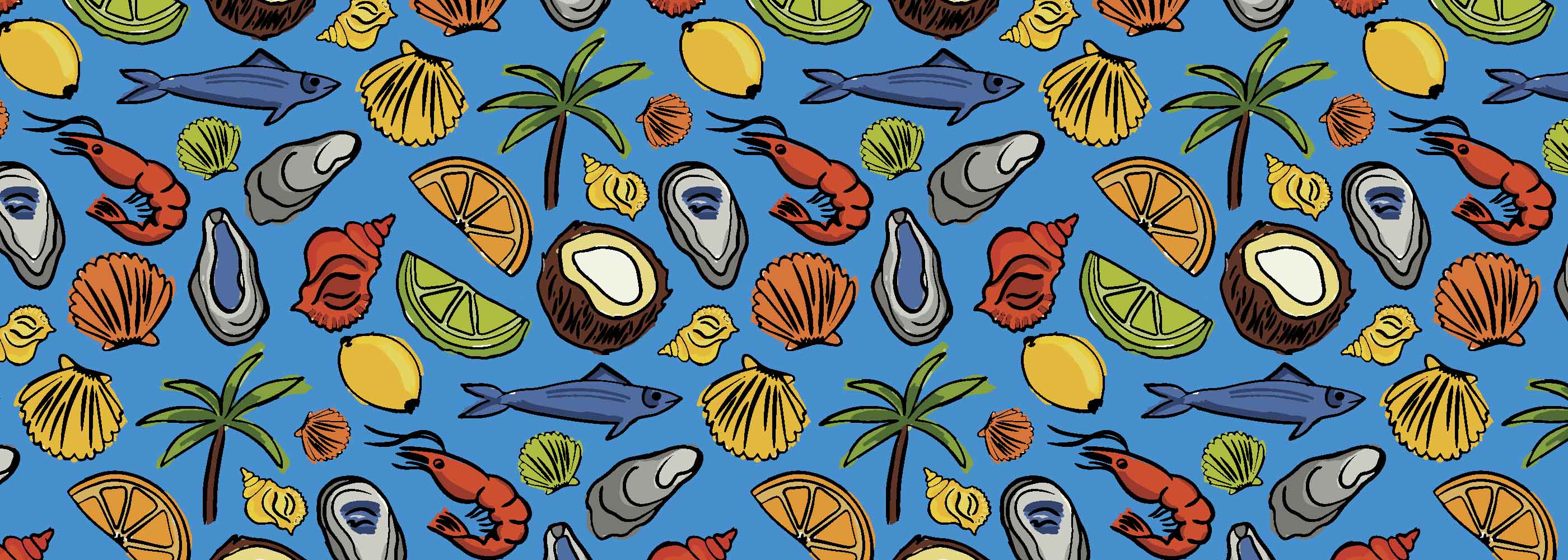 Seafood Basket Print