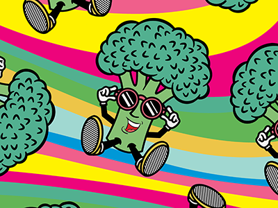 Tripping Broccoli Print