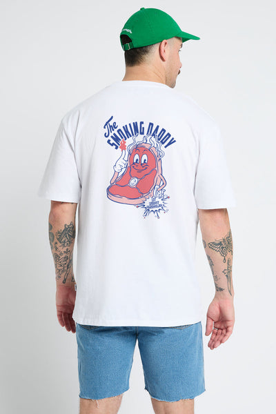 White Tee with Smoking Daddy