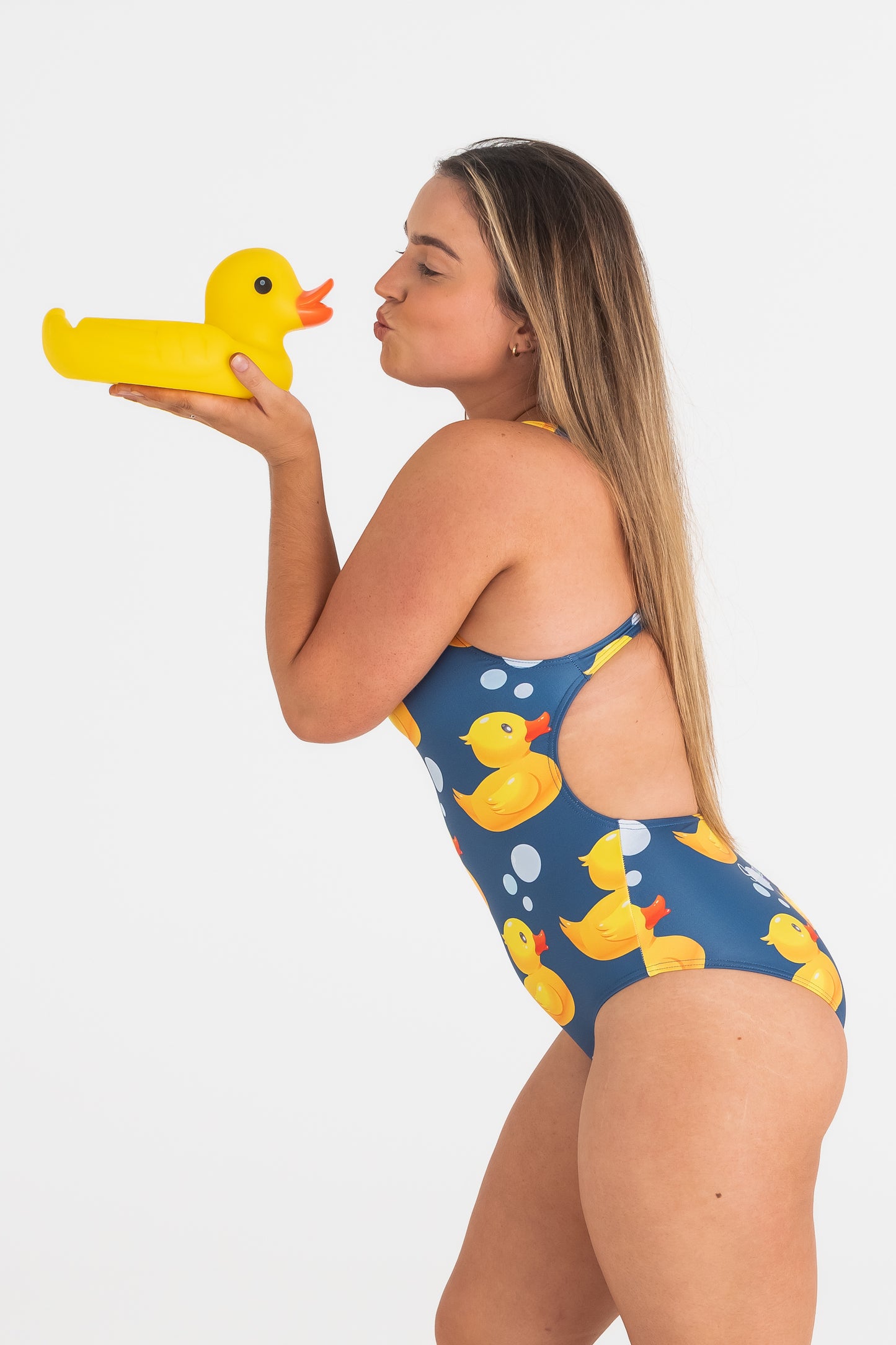 Thick Strap Racer in Navy Rubber Duck