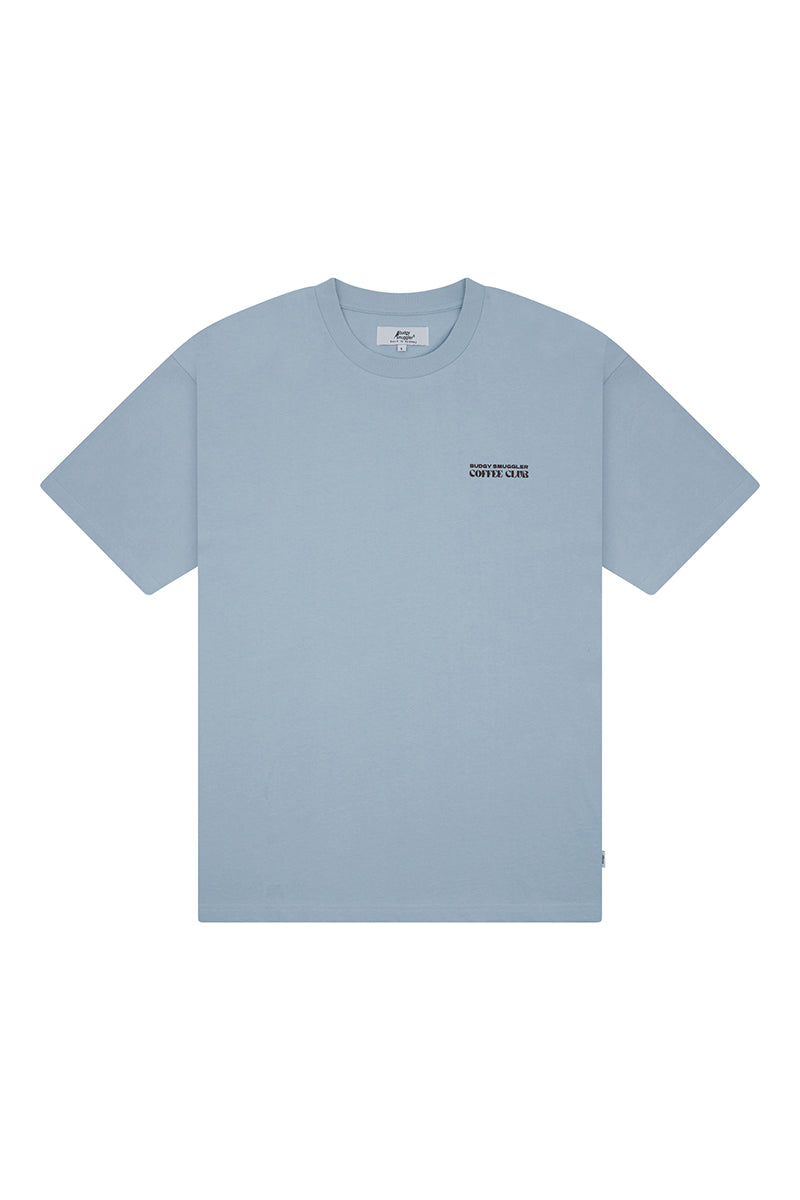Heavyweight Light Blue Tee in Coffee Club