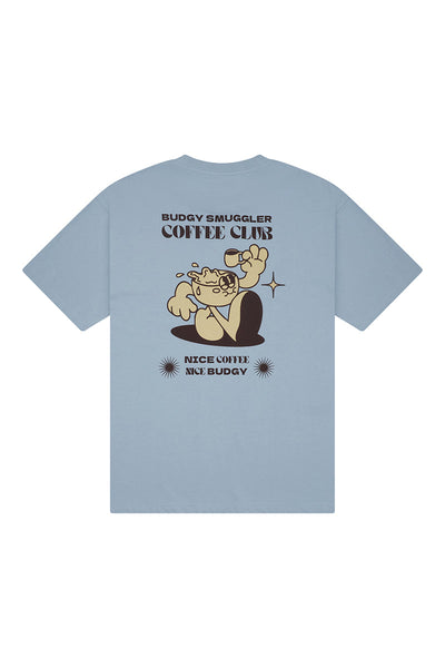 Heavyweight Light Blue Tee in Coffee Club