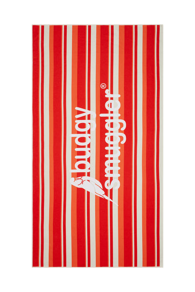 Double Sided Towel in Orange Stripe