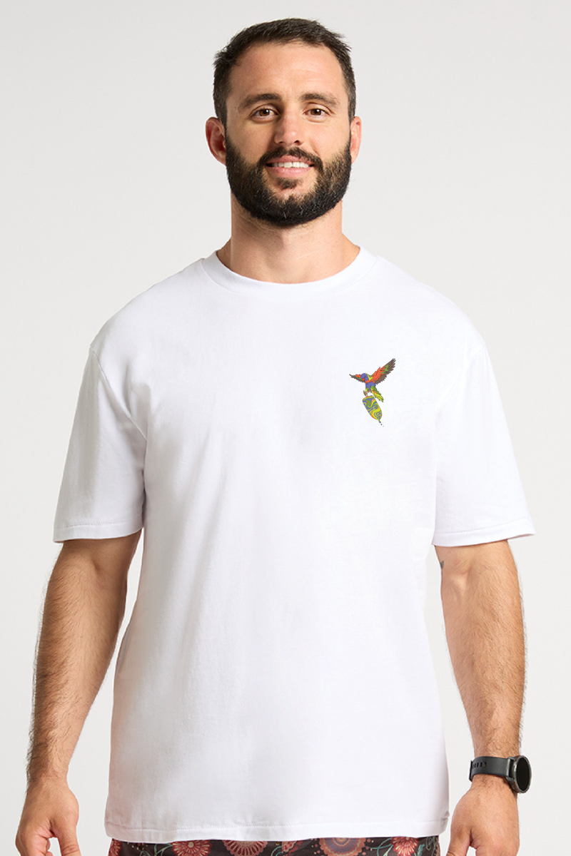 White Tee with Lorikeet