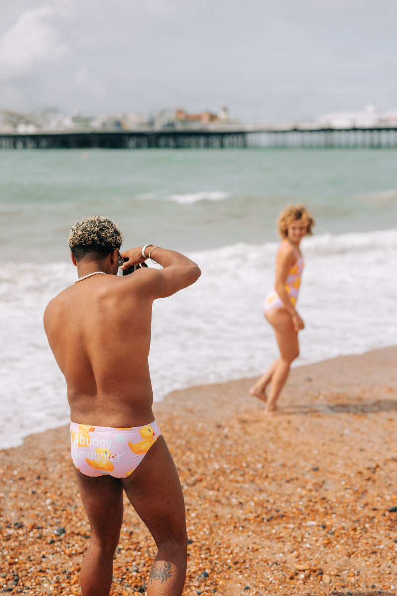 MENS SWIMWEAR PINK RUBBER DUCKS DESIGN BUDGY SMUGGLER UK
