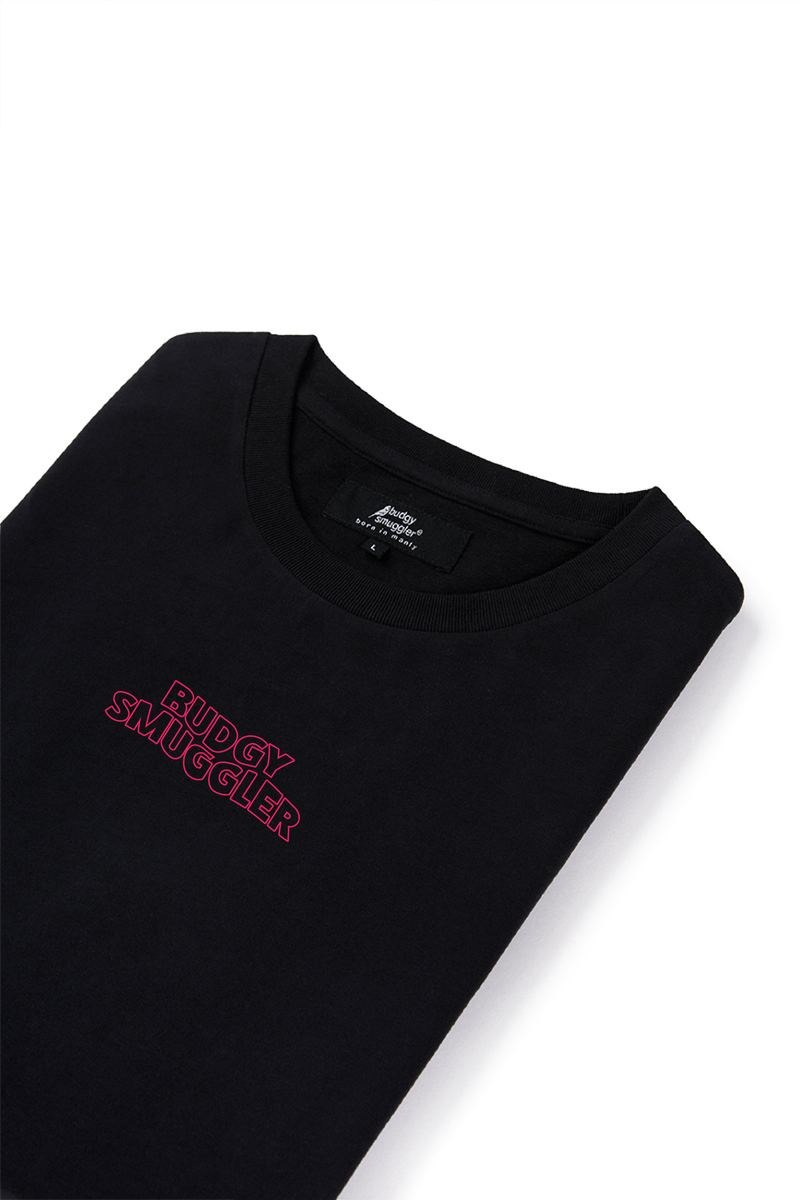 Pink Anti Board Short Club on Black Tee