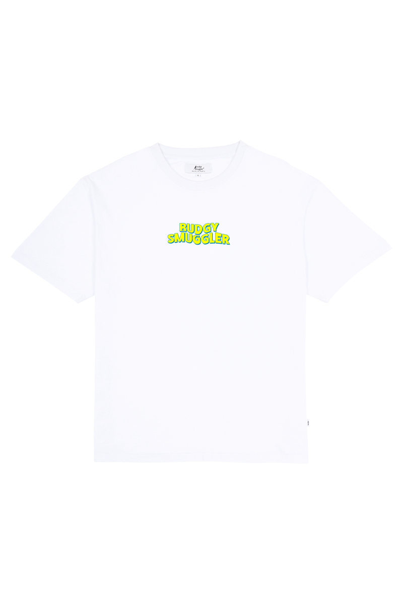Lime Anti Board Short Club on White Tee