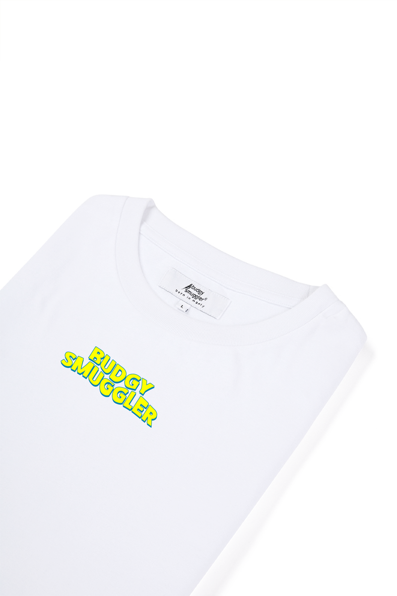 Lime Anti Board Short Club on White Tee