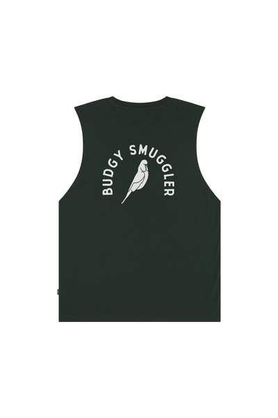 Green Singlet with Budgy Arch logo