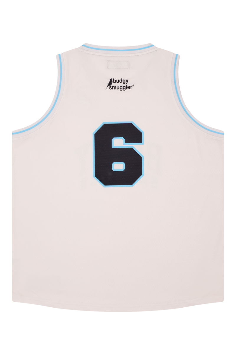 Basketball Singlet in Cream Block