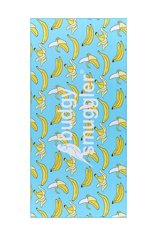 Double Sided Towel in Blue Bananas | Large Logo