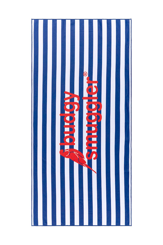 Double Sided Towel in Sailor Stripe | Large Logo