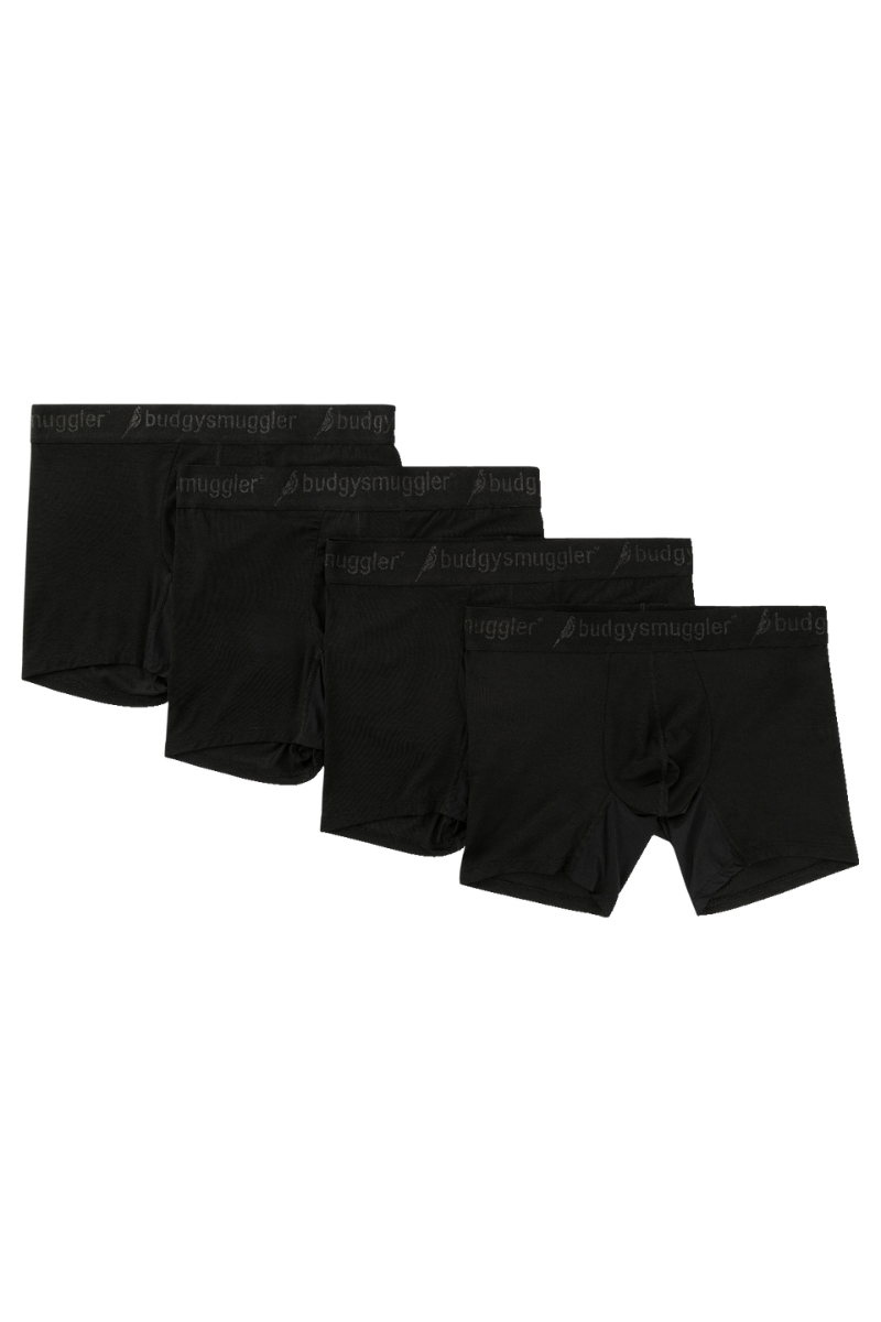Men's Underwear Trunks 4 Pack in Black