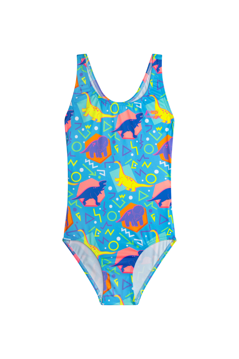 KIDS SWIMWEAR | BLUE DINOSAUR DESIGN ONE PIECE | BUDGY SMUGGLER UK ...