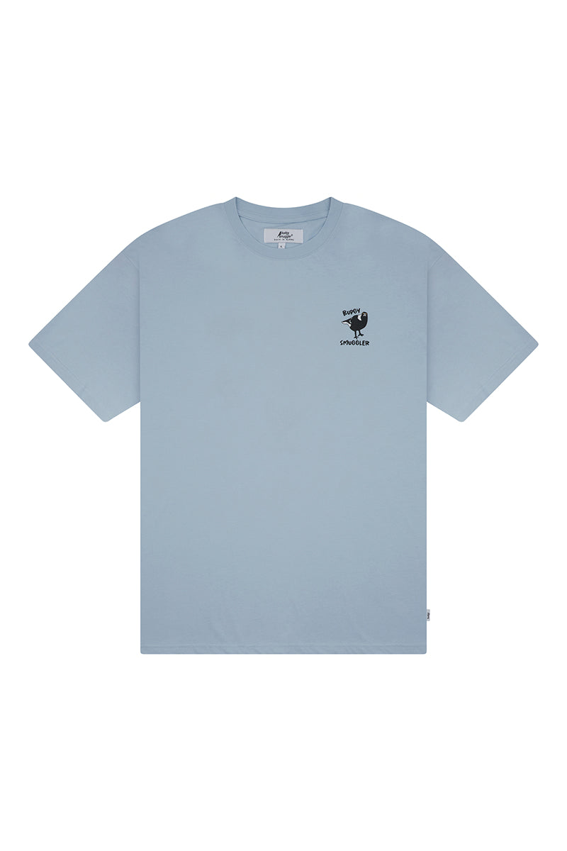 Lightweight Blue Tee with Birds Of Australia